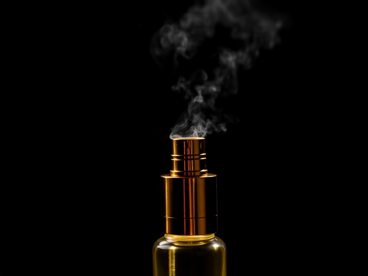 Atomizador dorado de perfume
