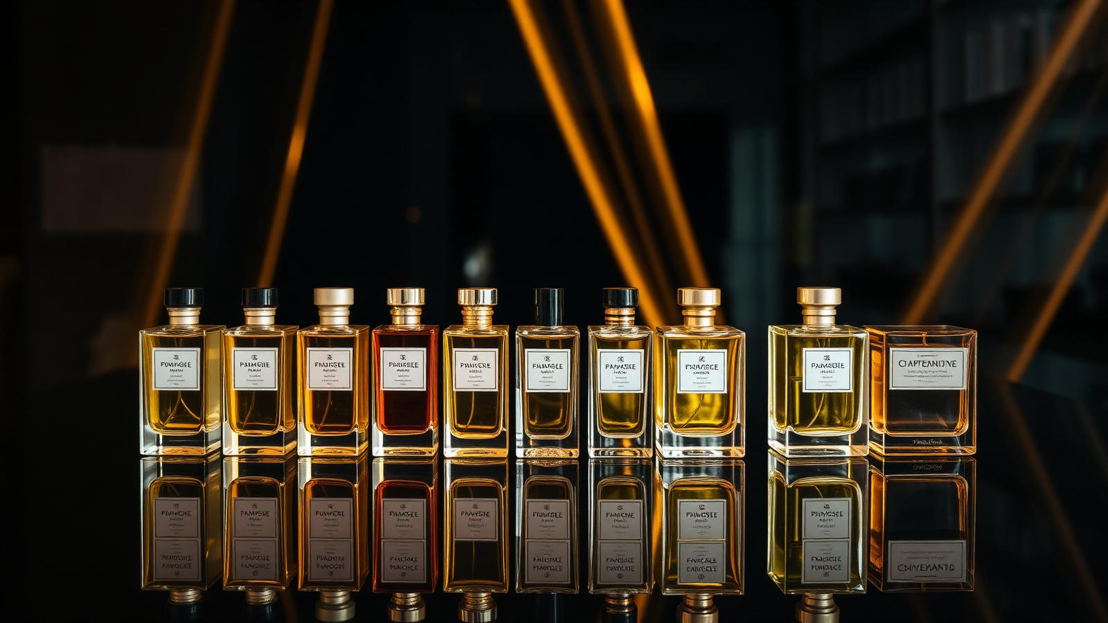 Fila de perfumes premium